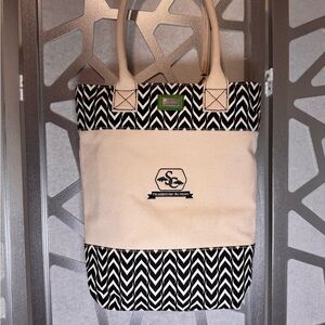 Elegant Black and Cream Tote Bag